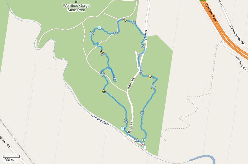 Running-Werribee-Gorge-18-07-2010 map